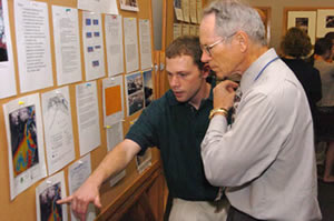 Student and faculty at Research Fair