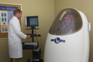 Students in HES lab with Bod Pod